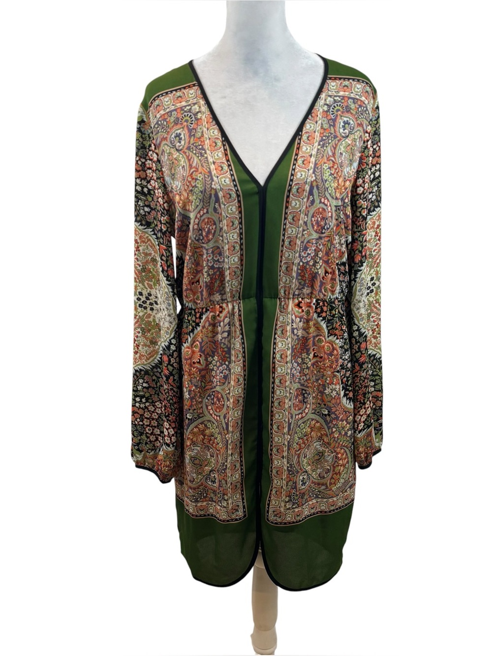 New without Tags BCBG Mazazria‎ Brand Sheer Long Sleeve Tunic Top Size Small